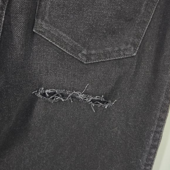 REVICE Ex-Boyfriend Ripped High Waisted Straight Leg Jean Black SZ 24 NWT - Picture 11 of 14